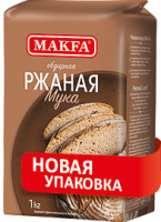 Мука ржаная хлебопекарная, сорт обдирная, 1кг, 1/8, бум/пакет, MAKFA, Россия
