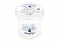 Сметана ГОСТ жир. 20%, 1кг, пл/ведро, FriendChef, Россия