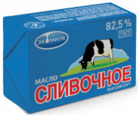 Масло сладкосливочное несол ЭКОМИЛК, высший сорт, жир. 82,5%, 330г, 1/8, фольга, ECOMILK, Россия