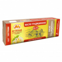 Масло сладкосливочное несоленое Традиционное, ГОСТ, жир. 82,5%, 500г, фольга, Юговской КМП, Россия Масло сладкосливочное несоленое Традиционное, ГОСТ, жир. 82,5%, 500г, фольга, Юговской КМП, Россия