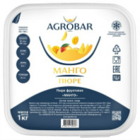 Пюре фруктовое БЕЗ САХАРА МАНГО зам., 1кг, пл/контейнер, Agrobar, Россия
