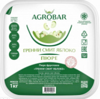 Пюре фруктовое ЯБЛОКО Гренни Смит зам., 1кг, пл/контейнер, Agrobar, Россия